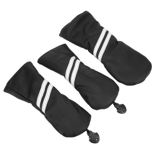 Golf Headcover Set Streifen wasserdichtes PU 3