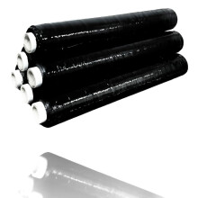 400MM X 250M BLACK / CLEAR PALLET STRETCH SHRINK WRAP PARCEL PACKING CLING FILM