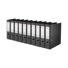 10 Pack Lever Arch Files A4 Document / Paperwork Folders For Uni, Office Black