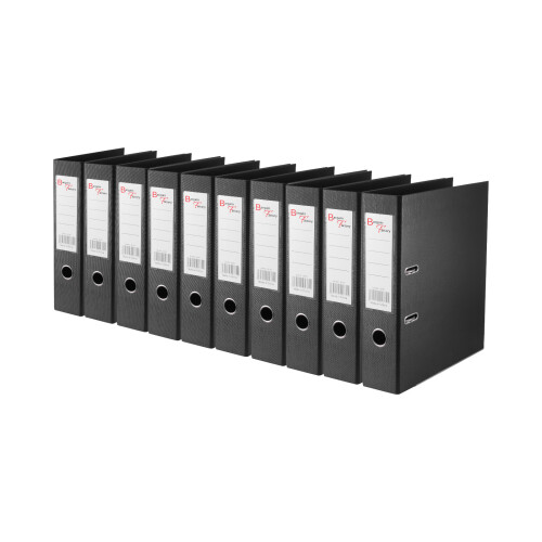 10 Pack Lever Arch Files A4 Document / Paperwork Folders For Uni, Office Black