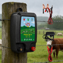 Electric Fence Energiser 12v/230v Battery Powered 2J 10km Horse Fencing Unit Kit