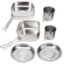 Outdoor Camping Kochgeschirr 6er Set Edelstahl
