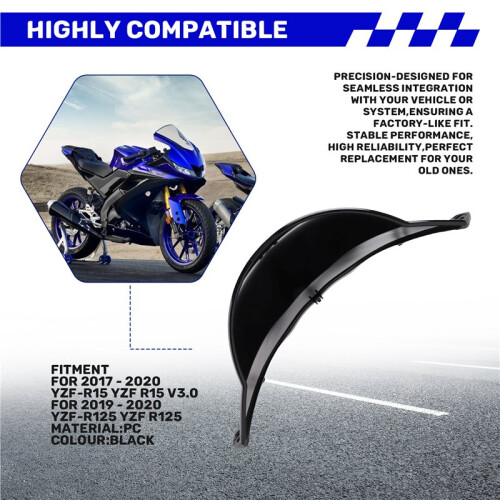 for  YZF R125 R15 V3.0 2017-2020 Motorcycle Windshield WindScreen Visor Double Bubble A 2