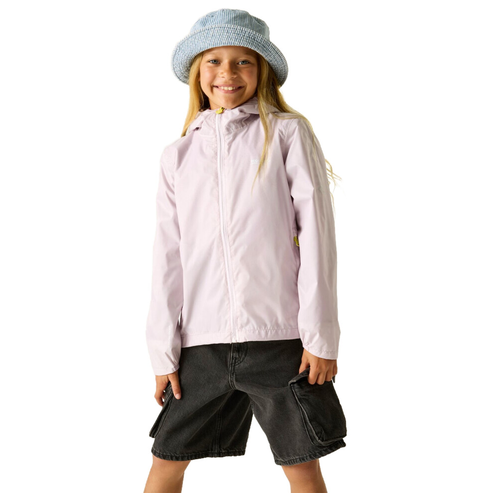Regatta Unisex Pale Pink Lever Hooded Waterproof Jacket In | : Size 9-10 Years - Image 4