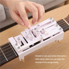 Gitarre, Folk, Klassischer Akkordassistent, Ein-Tasten-Akkordgerät, Tastendruck, Automatischer Assistent für Kinder, Anfänger, Weiß