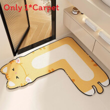 (Yellow White,70x70x35cm)Cartoon Style L Shaped Bathroom Mat With Durable Material Quick Drying For Home Use