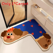 (Dark Blue,80x80x40cm)Cartoon Style L Shaped Bathroom Mat With Durable Material Quick Drying For Use Home