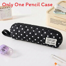 (Black) Trendy Pen Cotton Pouch With Spacious Compartments Office Students Professionals