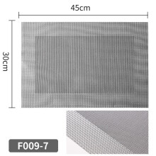 (Silver Gray)Crossweave tecido antiderrapante isolamento placemat tapetes de mesa laváveis para jantar em casa