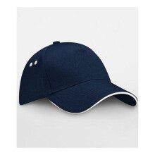 (One Size, French Navy/White) Beechfield Unisex Adult Ultimate Sandwich Peak Cap