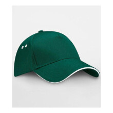 (One Size, Bottle Green/White) Beechfield Unisex Adult Ultimate Sandwich Peak Cap