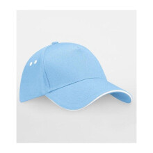 (One Size, Sky/White) Beechfield Unisex Adult Ultimate Sandwich Peak Cap