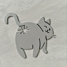 (Gray) Katzen-Hintern-Brothalter – 3D-gedrucktes humorvolles Küchengerät, skurriles Wohndekor-Geschenk, lustiges Design