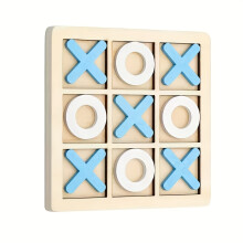 (Blue, Big) Tic Tac Toe Board Game, Tic Tac Toe Family Game, Classical Family Board Game, Wooden tic-tac-toe game, Christmas and
