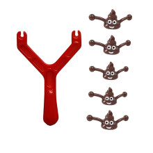 (Big shelf 6pcs) Funny Christmas Gift: a Slingshot Poop Launcher, a Quirky Prank Toy That Shoots Poop, New Cross-Border Toy, 6pcs