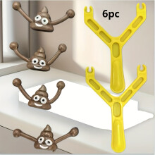 (yellow) Funny Christmas Gift: a Slingshot Poop Launcher, a Quirky Prank Toy That Shoots Poop, New Cross-Border Toy, 6pcs