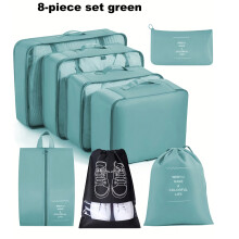 (blue) [Travel Storage Bag Set] 8 Pieces/set Portable Travel Storage Bag Set - Easily Organize Clothes, Shoes, Underwear