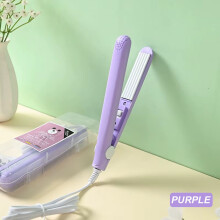 (PURPLE) 2026 Fast Shipping Compact Mini Hair Crimper Wave Curling Iron Ceramic Hair Waver for Women Short Hair Bangs Hair Stylin