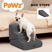 (Grey) 2-in-1 umwandelbare Hunderampe und 3-Stufen-Haustiertreppe, hochdichter Schaumstoffkern, abnehmbarer, waschbarer Cord- und