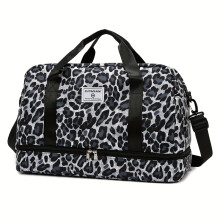 (2) [Koffer mit Leopardenmuster] Stilvoller Koffer mit Leopardenmuster, geräumiges, unabhängiges Schuhfach, verstellbare