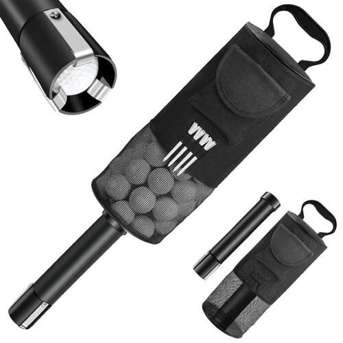 (Black)Golf Ball Collector Tool With Durable Canvas Construction For Golf Use Course 1