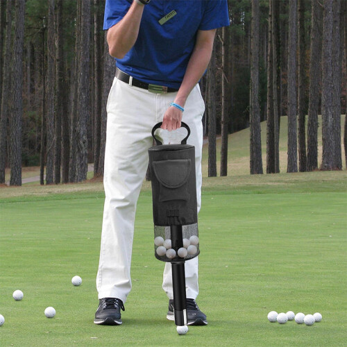 (Black)Golf Ball Collector Tool With Durable Canvas Construction For Golf Use Course 2
