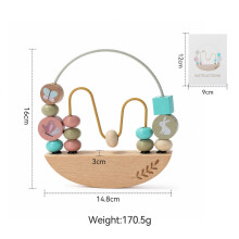 (Garden)Wooden Montessori Busy Board Multicolor Bead Tracks For Sensory Cognitive Growth