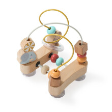 (Animal)Wooden Montessori Busy Board Multicolor Bead Tracks For Sensory Cognitive Growth