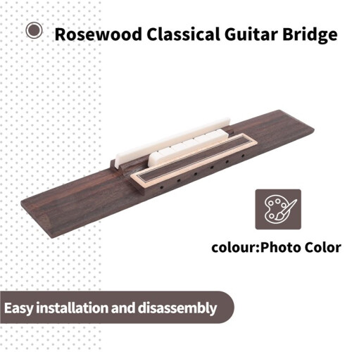 Rosewood Classical Guitar Bridge & Cattle Bone Classic Guitar Nut & Cattle Bone Classical Guitar Saddle 1