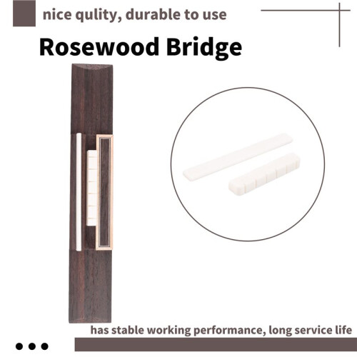 Rosewood Classical Guitar Bridge & Cattle Bone Classic Guitar Nut & Cattle Bone Classical Guitar Saddle 2