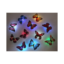 5pcs Random Led Night Light Pat Touch Light Emergency Creative Butterfly Paste Lamp On Wall The