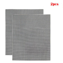 (Black-2pcs,36*42cm/14.2*16.5in)5pcs Bbq Grill Mesh Nonstick Mat Reusable Sheet Heat Resistant Baking Cooking