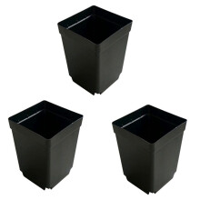 300Pcs Plante Pot de Fleur Jetable Petit Carré Noir Coupe Semis Pot Carré En Plastique