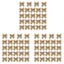 72Pcs Decoration Ornament Hanging Bowknot Bow Butterfly Decore Tree Cute Christmas Tree (72Pcs,Gold)