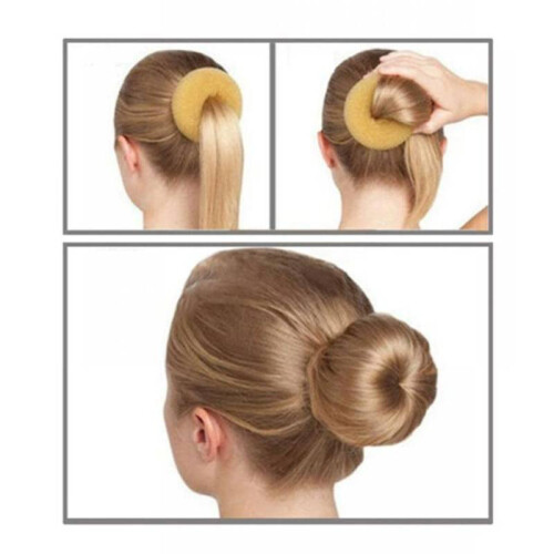 (Beige,L)Hair Bun Maker Tool With Nylon Material For All Ages Easy Stylish Gift Updos 1
