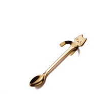 (Gold)Stainless Creative Coffee Spoon Stirring Small Personality Hanging Dessert Cat