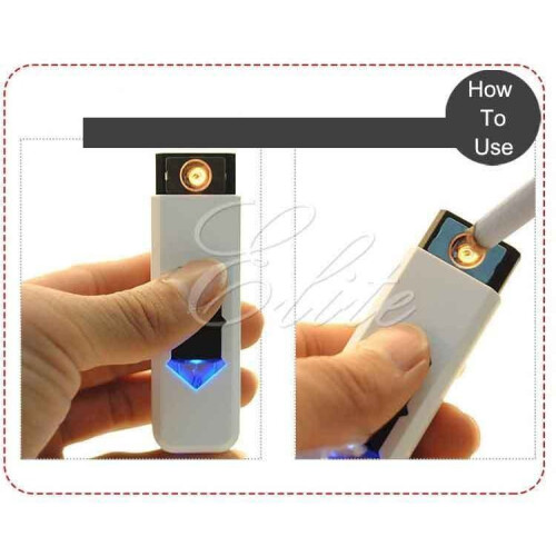 (Black)Nuevo Encendedor Electrónico Delgado Usb Recargable Cigarrillo Sin Llama 1