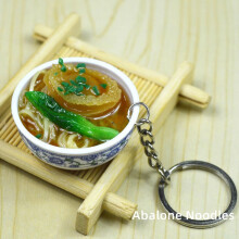 (Abalone Noodles)Nuevo Llavero Alimentos Simulados Fideos Nuevo Llavero Alimento Cuenco Mini Colgante