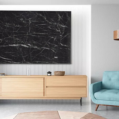 Dekorative Marmor-Wandfolie 300x40 cm Schwarz 2