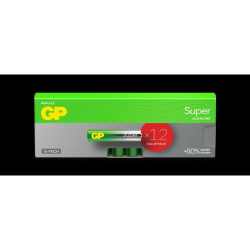 GP Super Alkaline AAA baterie, 24A/LR03, 12-bal