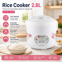 2.8L Deluxe Rice Cooker Machine with Non-Stick Pot Auto Shut Off Keep Warm 1000W
