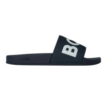 (12 UK, Navy/White) Boss Mens Aryeh Logo Sliders