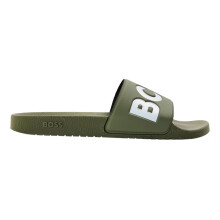 (12 UK, Camo Green) Boss Mens Aryeh Logo Sliders