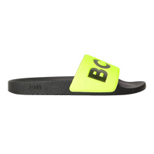 (12 UK, Neon/Black) Boss Mens Aryeh Logo Sliders