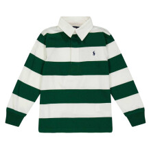 (8 Years, White/Forest) Ralph Lauren Boys Regular Long-Sleeved Rugby Polo Shirt