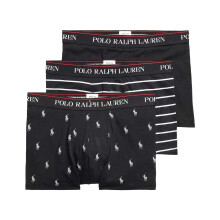 (L, Black) Ralph Lauren Mens Assorted Designs Boxer Shorts (Pack of 3)