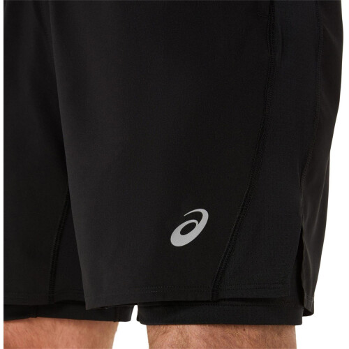 Asics (L, Black) Asics Mens Core 2 in 1 Running Shorts 2
