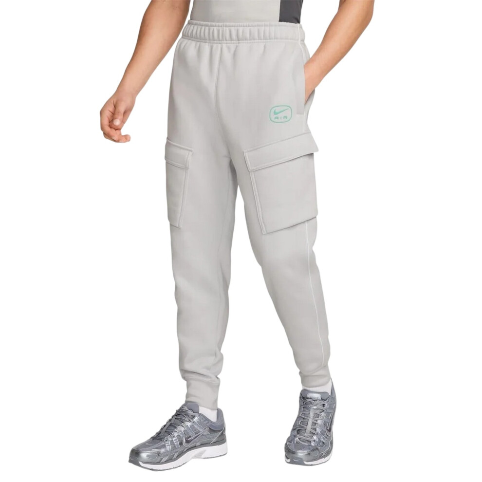 Nike (M R, Grey/White) Mens Air Fleece Cargo Jogging Bottoms