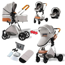 Poussette Magic ZC 3-in-1 vaunu, vaunu, matkakärry, sadetasku + käsilaukku + yhden napsautuksen taitto, max 15kg