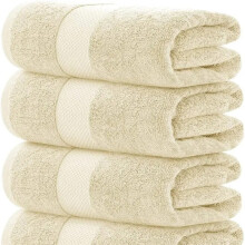 (Cream, Pack of 2) 4x Jumbo Bath sheets uk 90x180 100% Combed Cotton Extra Large Bath Towel bathsheets